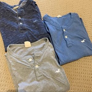3 Hollister shirts, all mens large!
